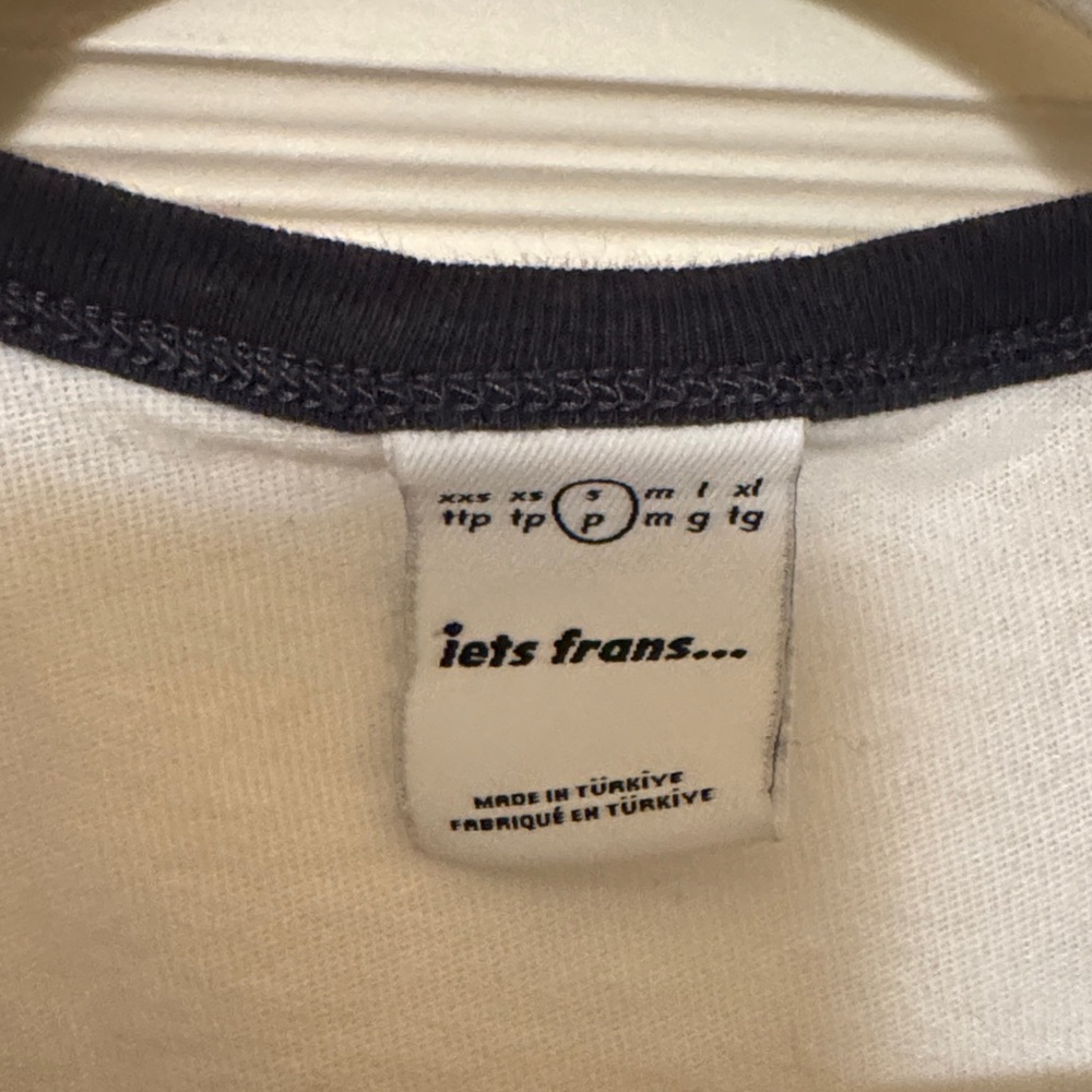 Urban Outfitters White & Navy Ringer Crop Tee - Picture 2 of 3